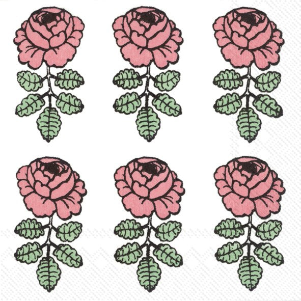 Marimekko paper napkins - Cocktail size VIHKIRUUSU rose