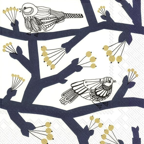 Marimekko paper napkins - Cocktail size PAKKANEN dark blue - FW24