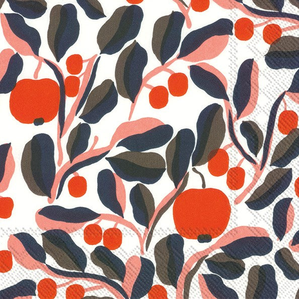 Marimekko napkins - Cocktail size JASPI white rose