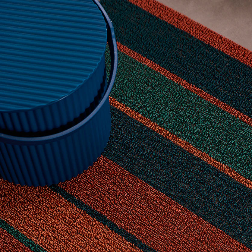 Shag Runner Mat Bolt Stripe Shag Mats - Raspberry 24"x72"