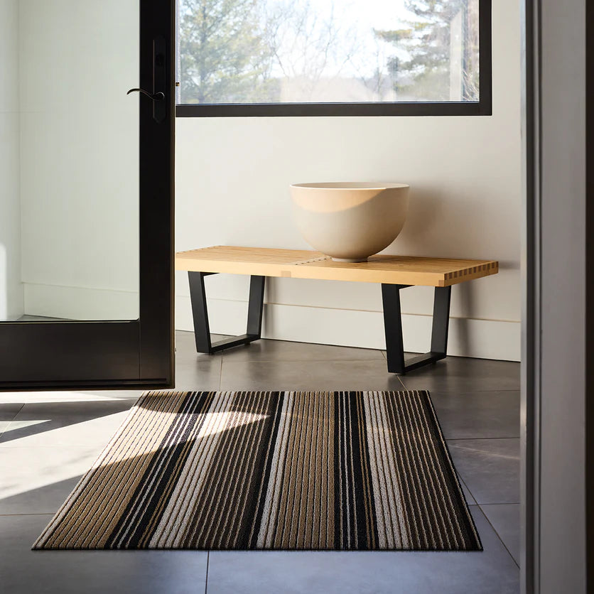 Shag Big Mat Pleat Stripe -OYSTER 36"x60"