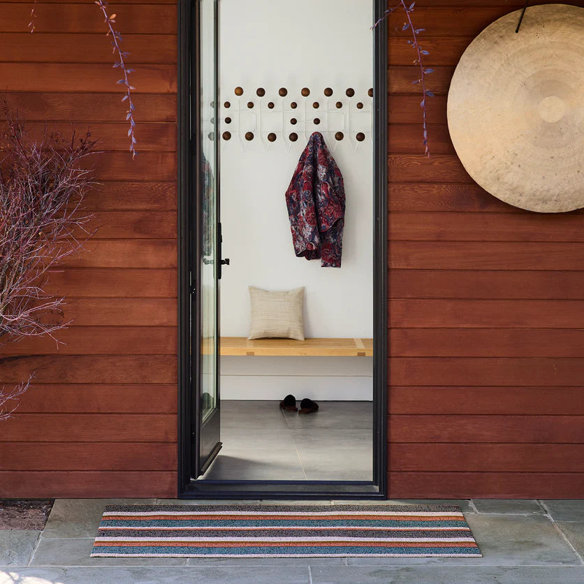 Shag Runner Mat Pleat Stripe Shag Mats - Raspberry 24"x72"