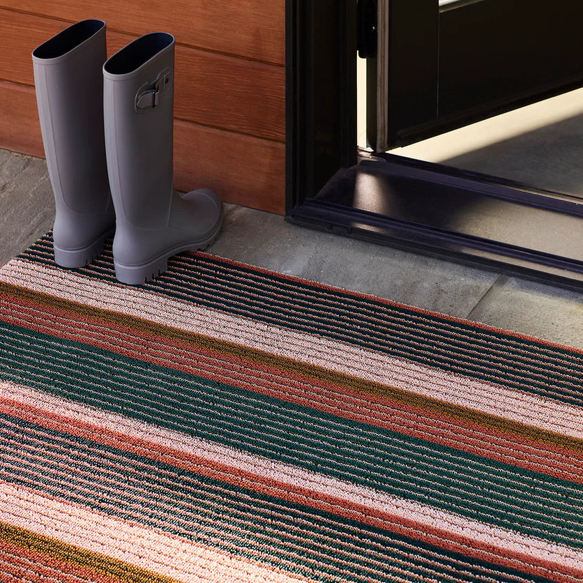 Shag Runner Mat Pleat Stripe Shag Mats - Raspberry 24"x72"