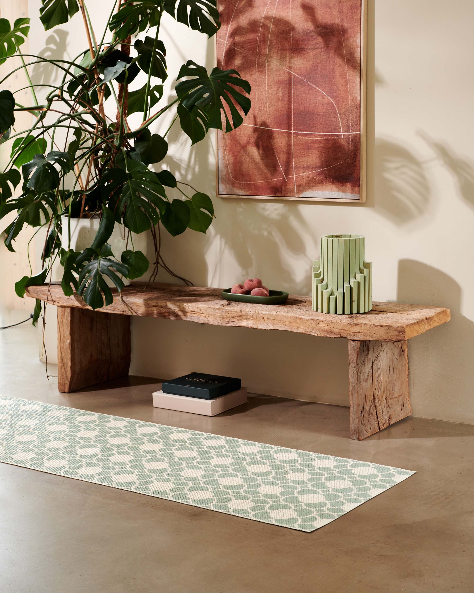 70x200cm  /  2.25x6.5ft Anya Minty Mint/ Vanilla