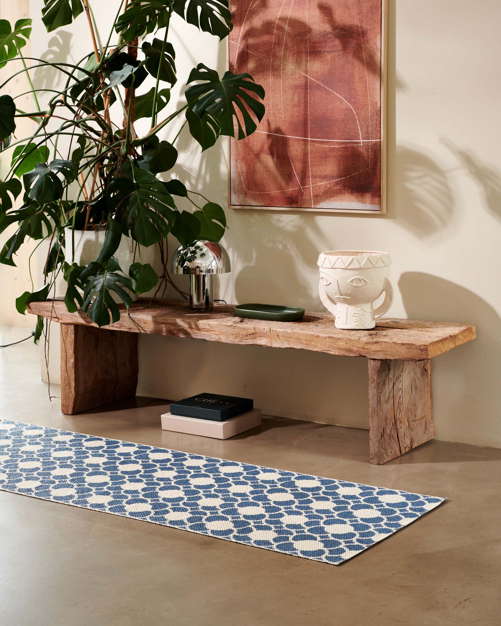 70x200cm  /  2.25x6.5ft Anya River Blue/ Vanilla