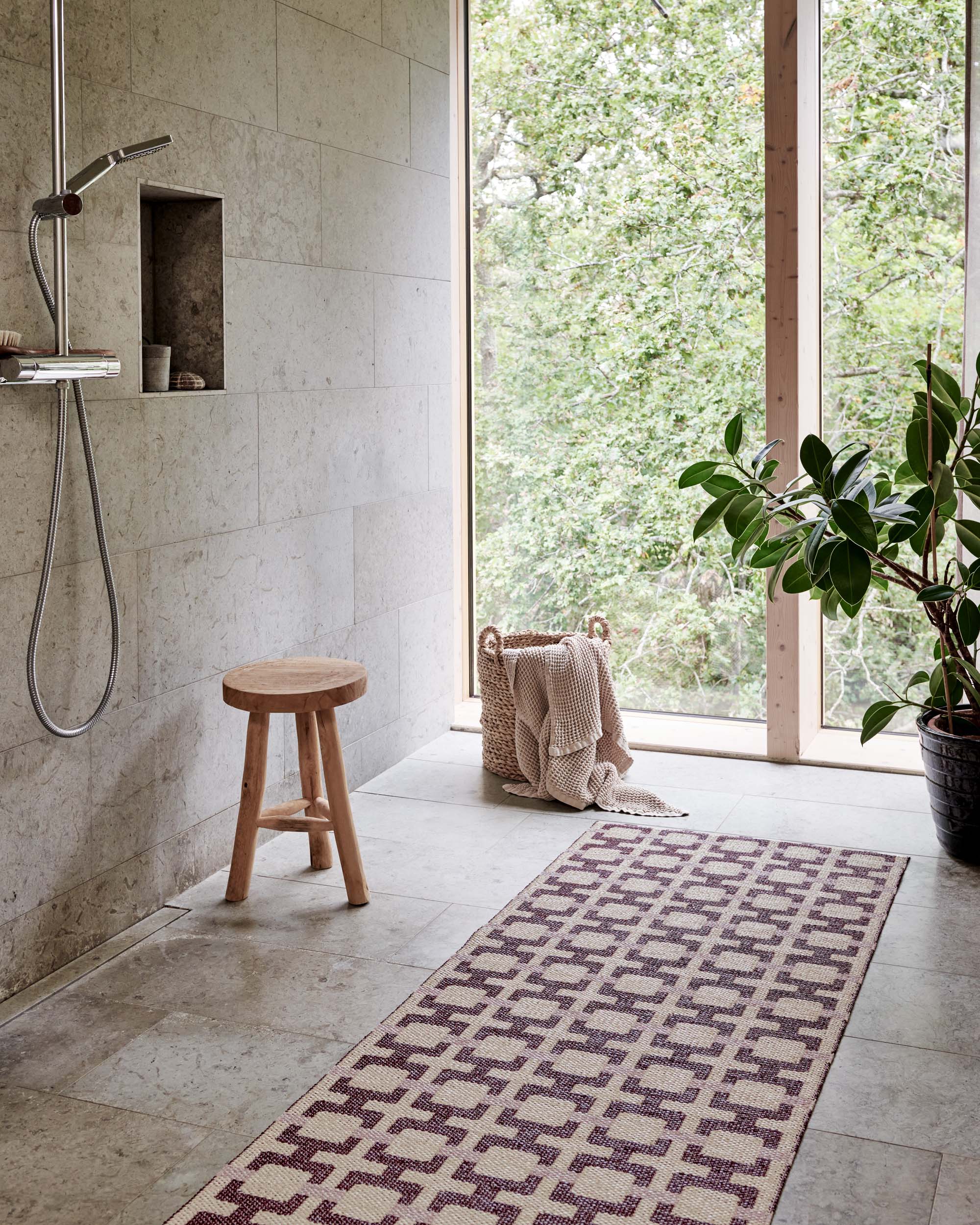 70x120 cm/2¼'x4' Tom Burgundy/ Cream / Pale Rose