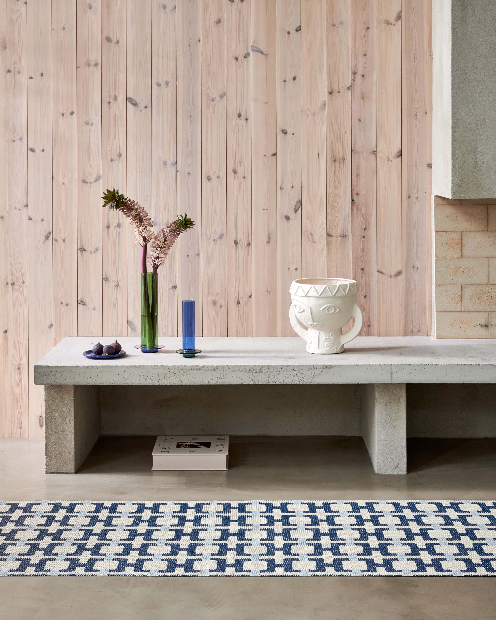 70x120 cm/2¼'x4' Tom Ocean Blue/Cream/Blue Fog
