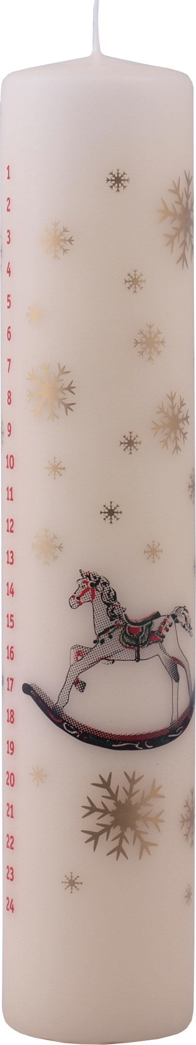 Danish Candle : 2x10" Calendar Rocking horse ivory