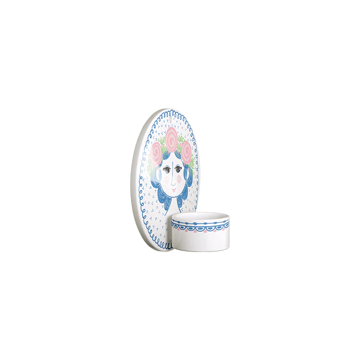 Dora Tealight Holder - Dia 5.1in blue face
