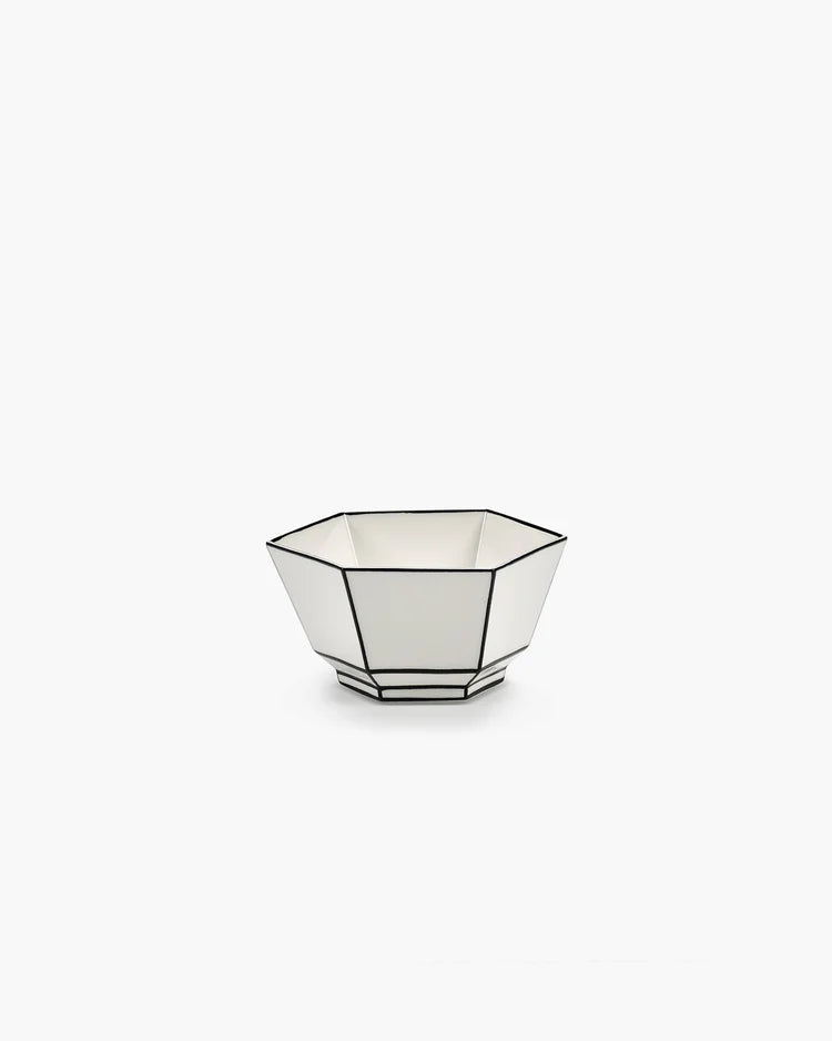 Breakfast bowl white - black Carte Blanche