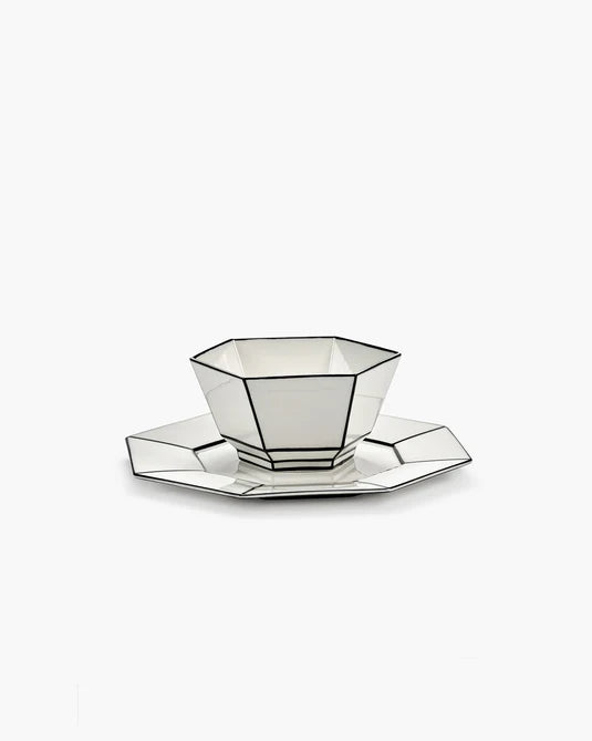 Breakfast bowl white - black Carte Blanche