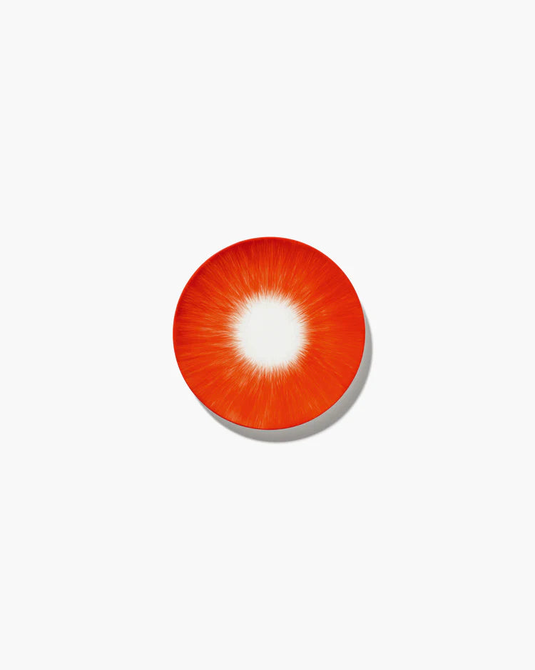 Dessert plate white/red variation 5 Dé