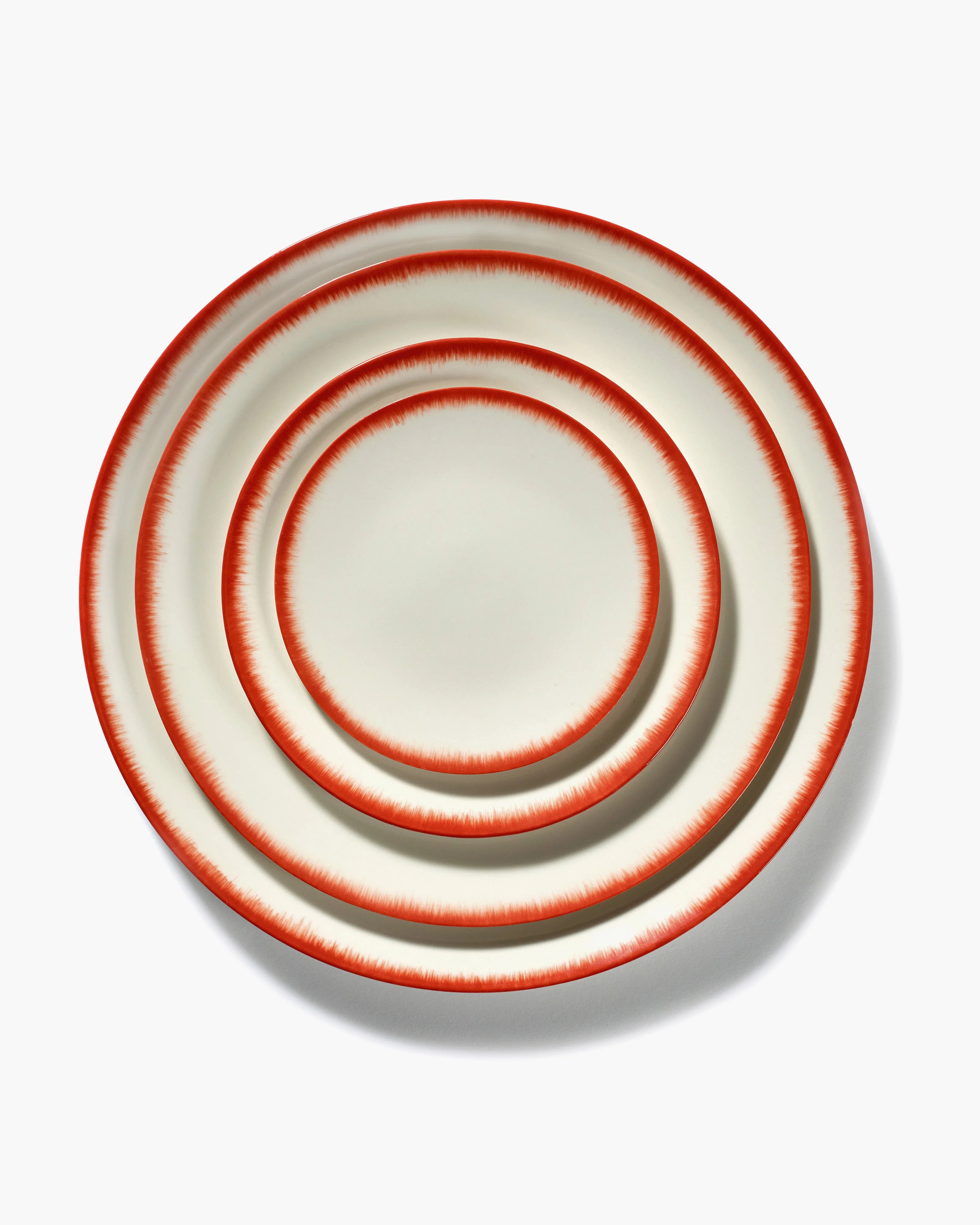 Breakfast plate white/red variation 2 Dé