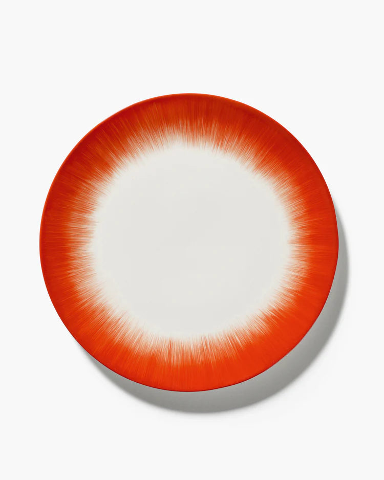 Dinner plate white/red variation 5 Dé