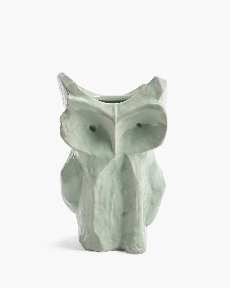 Owl vase Large light blue After Midnight