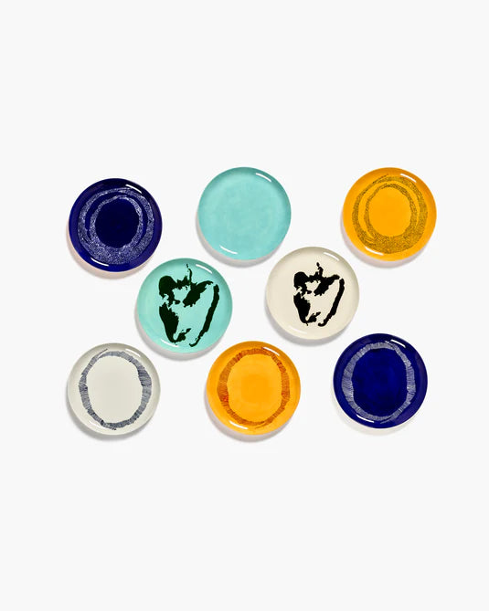 Ottolenghi Dinner plate white swirl - blue stripes Feast