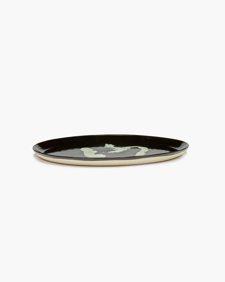 Serving Plate 35cm Black Pepper White Feast