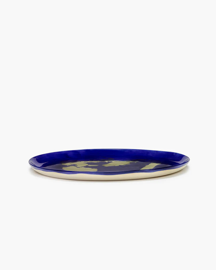 Serving Plate 35cm Dark Blue Gold Feast