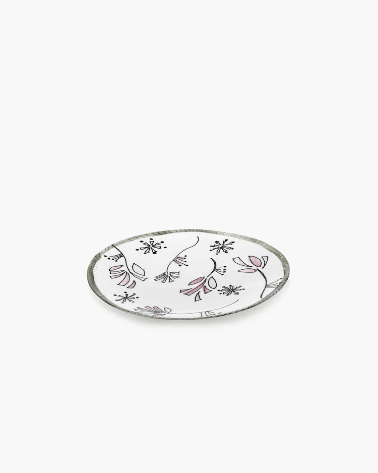 Midnight Flowers Plate Medium Fiore Rosa