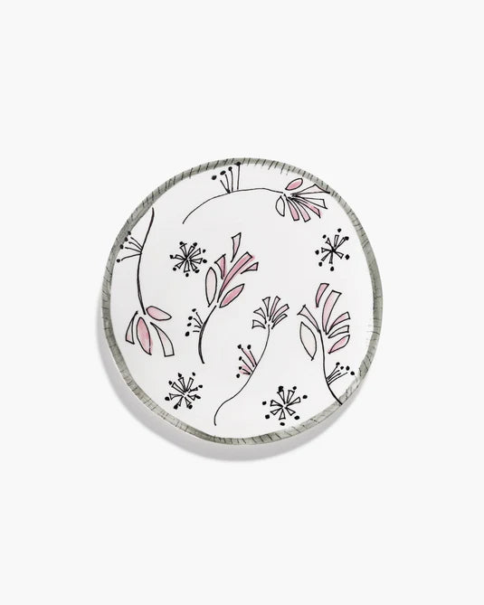 Midnight Flowers Plate Medium Fiore Rosa