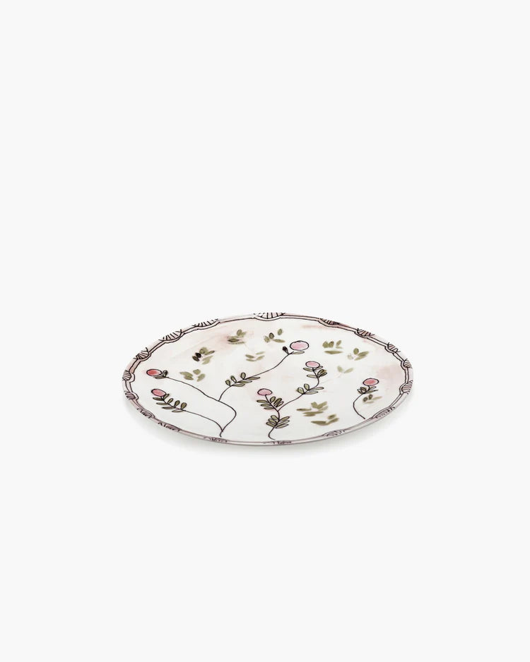 Midnight Flowers Plate Medium Mirtillo Nude