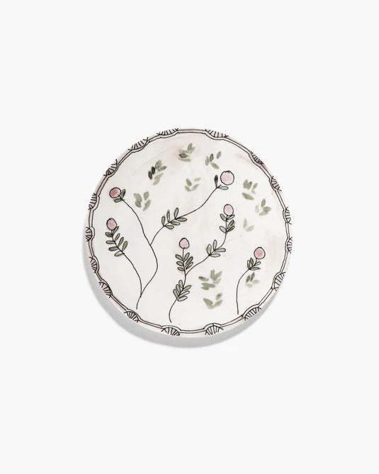 Midnight Flowers Plate Medium Mirtillo Nude