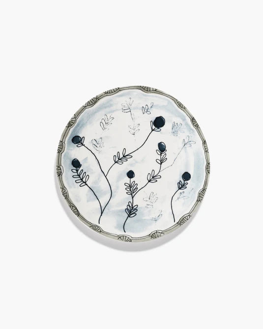 Midnight Flowers Plate Medium Mirtillo Tea