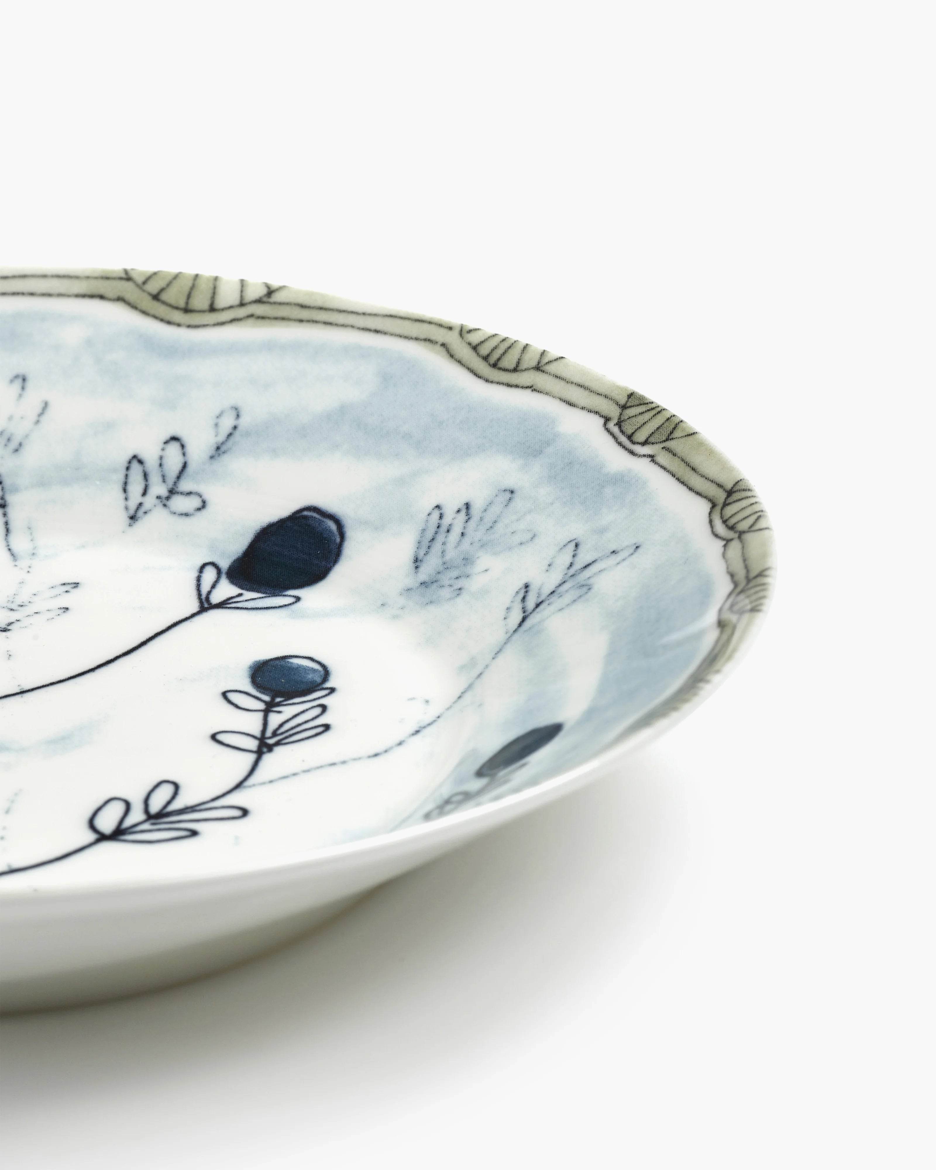 Deep plate L Mirtillo tea Midnight Flowers