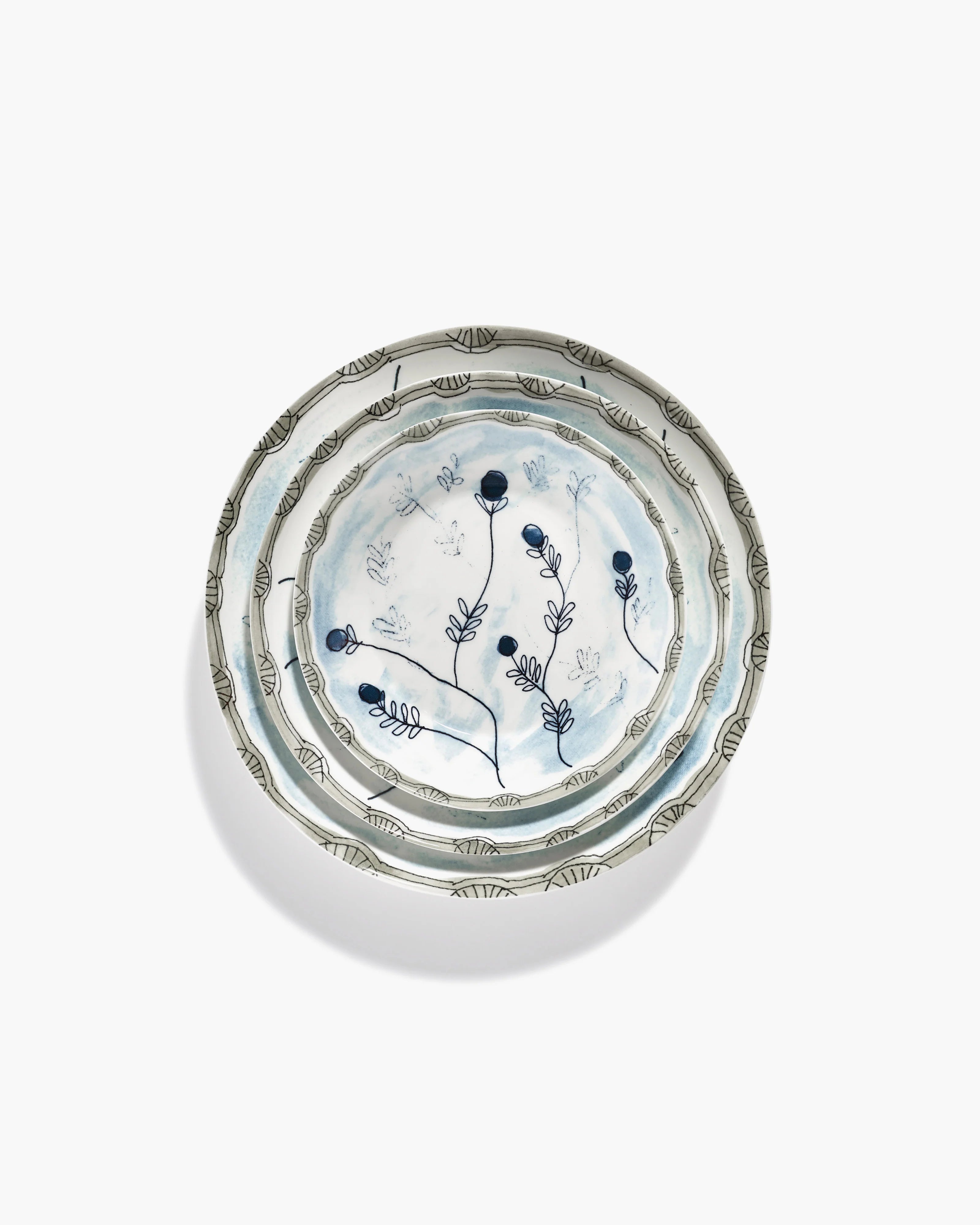 Deep plate L Mirtillo tea Midnight Flowers