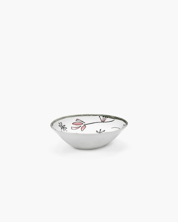 Low bowl Medium Fiore rosa Midnight Flowers