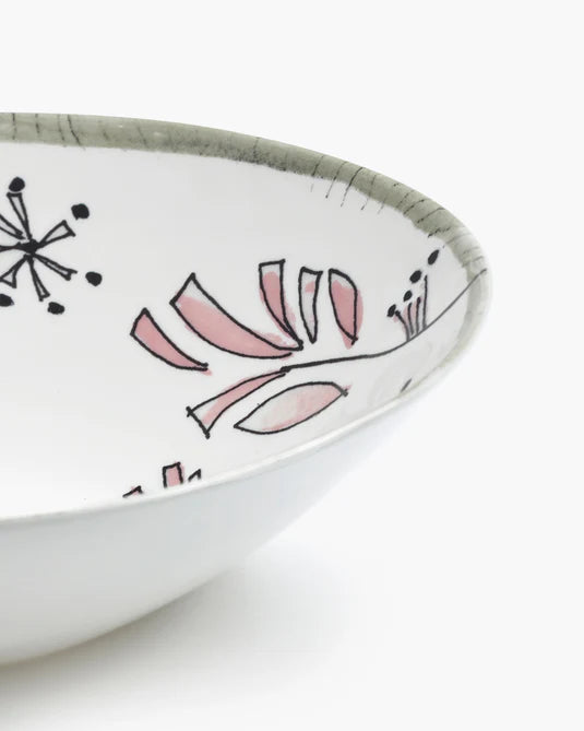 Low bowl Medium Fiore rosa Midnight Flowers