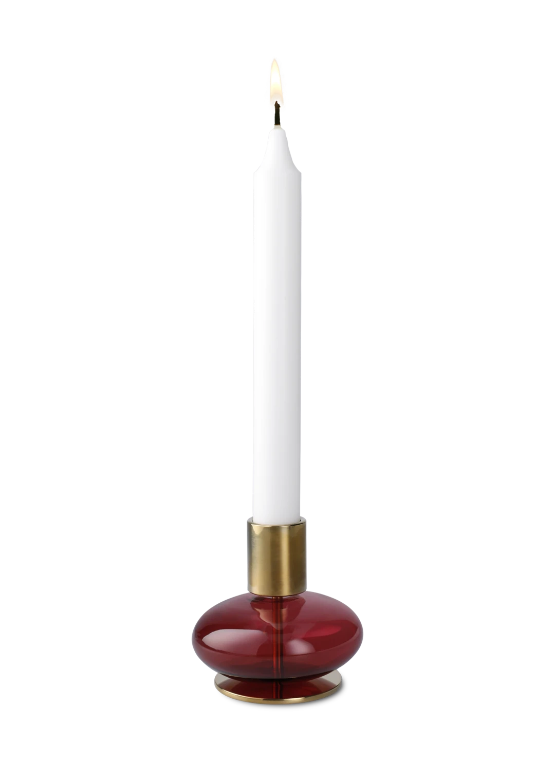 Bubble Candle holder H8 cm / 3.1 in pink/red