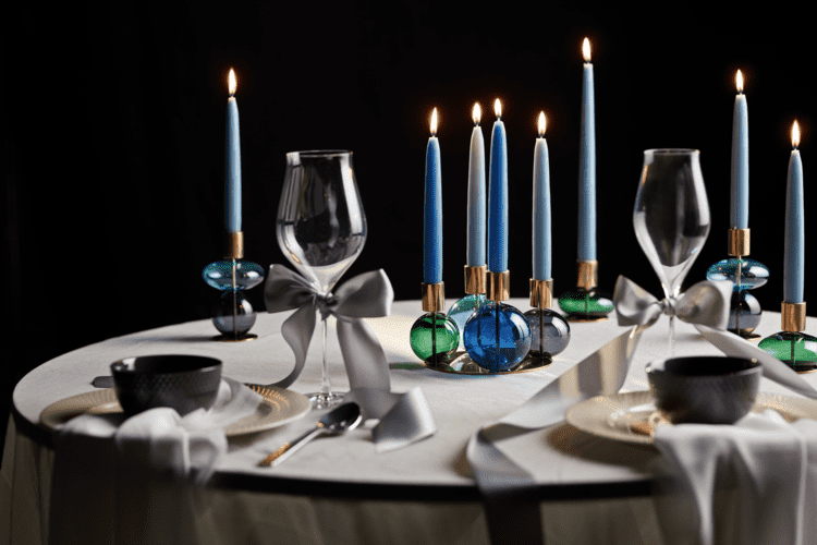 Bubble Candle holder H8 cm - Green