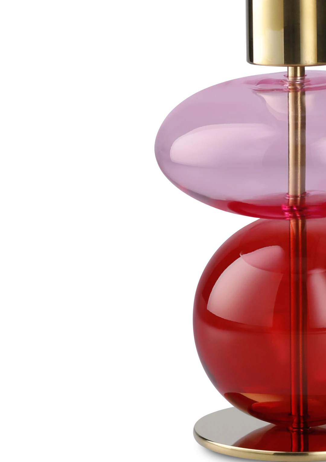 Bubble Candle holder H14 cm / 5.5 in pink/red