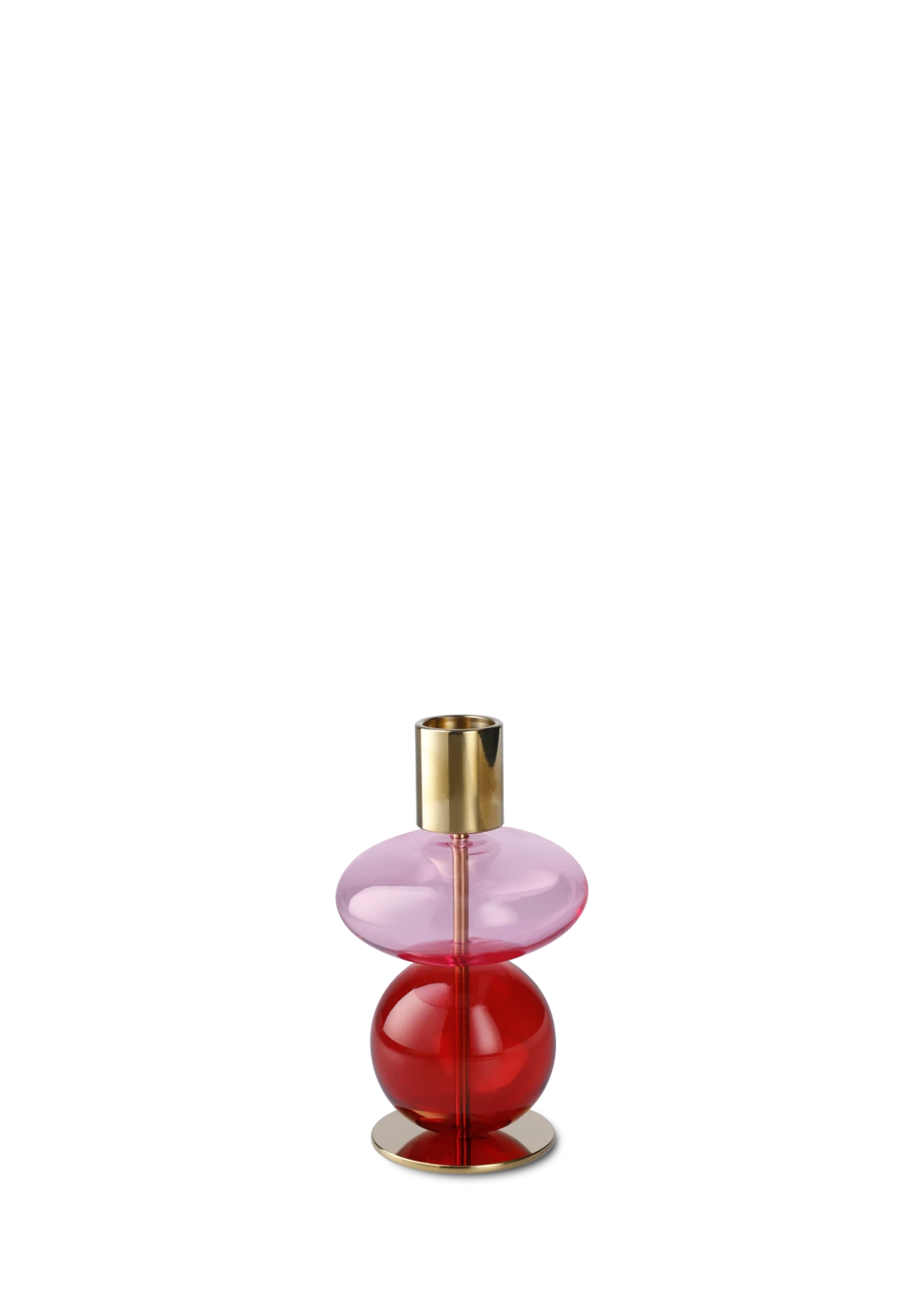 Bubble Candle holder H14 cm / 5.5 in pink/red