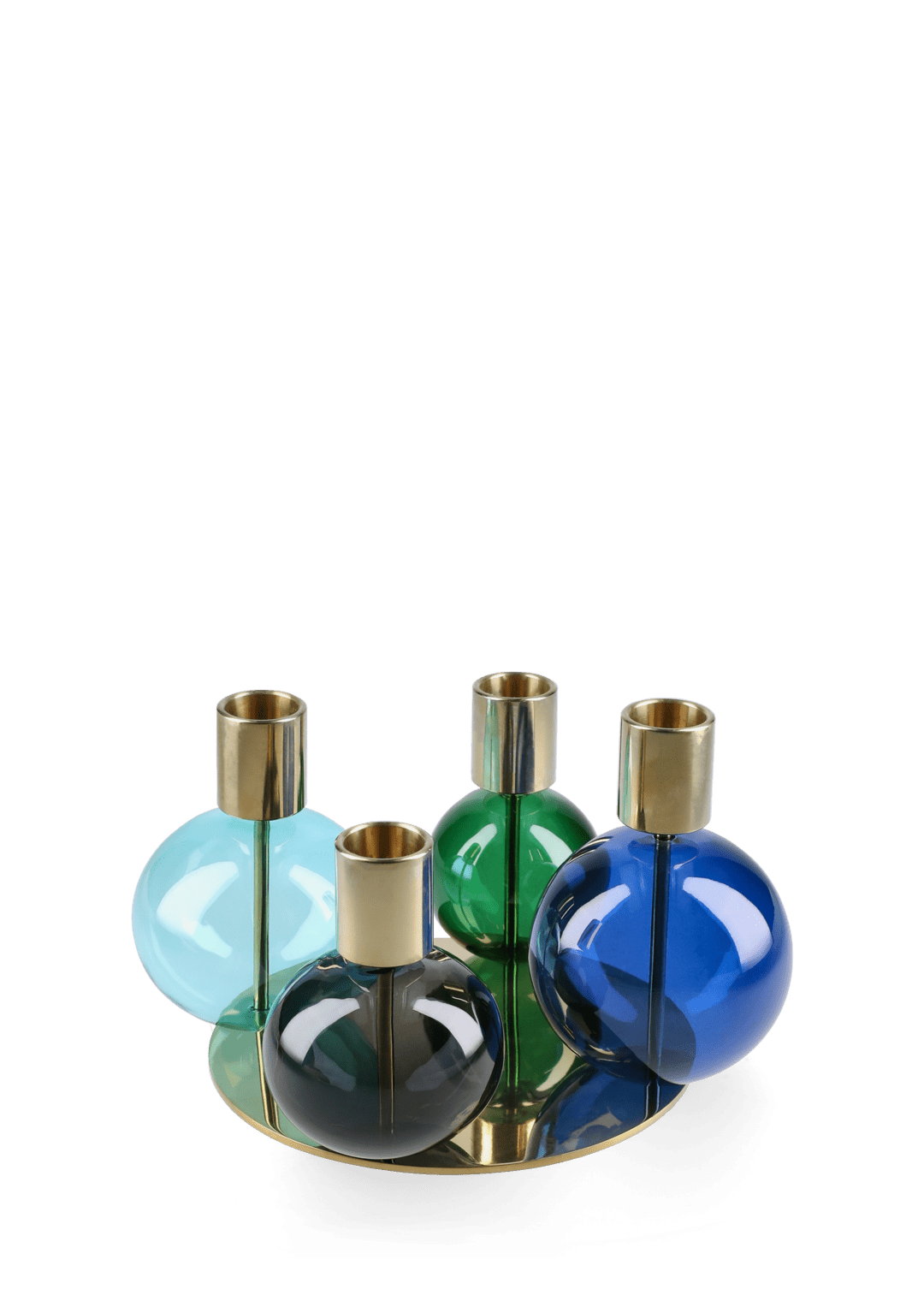 Bubble 4 -Armed Candle holder 17.5 cm Blue, Blue/Green