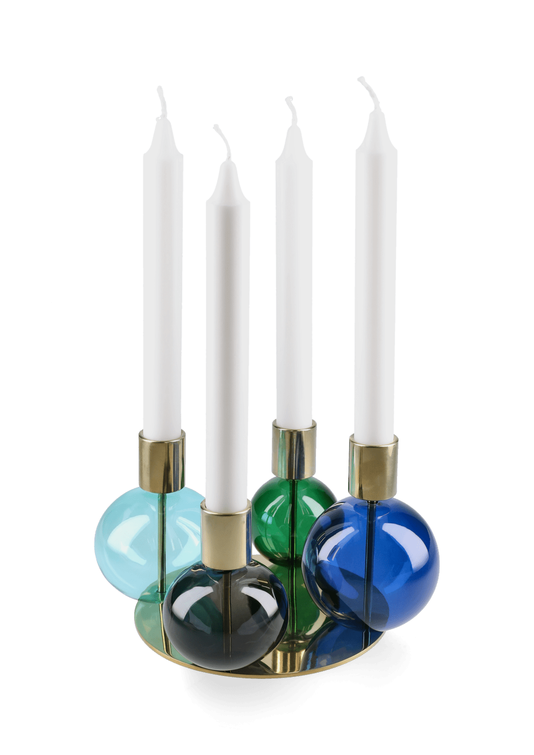 Bubble 4 -Armed Candle holder 17.5 cm Blue, Blue/Green