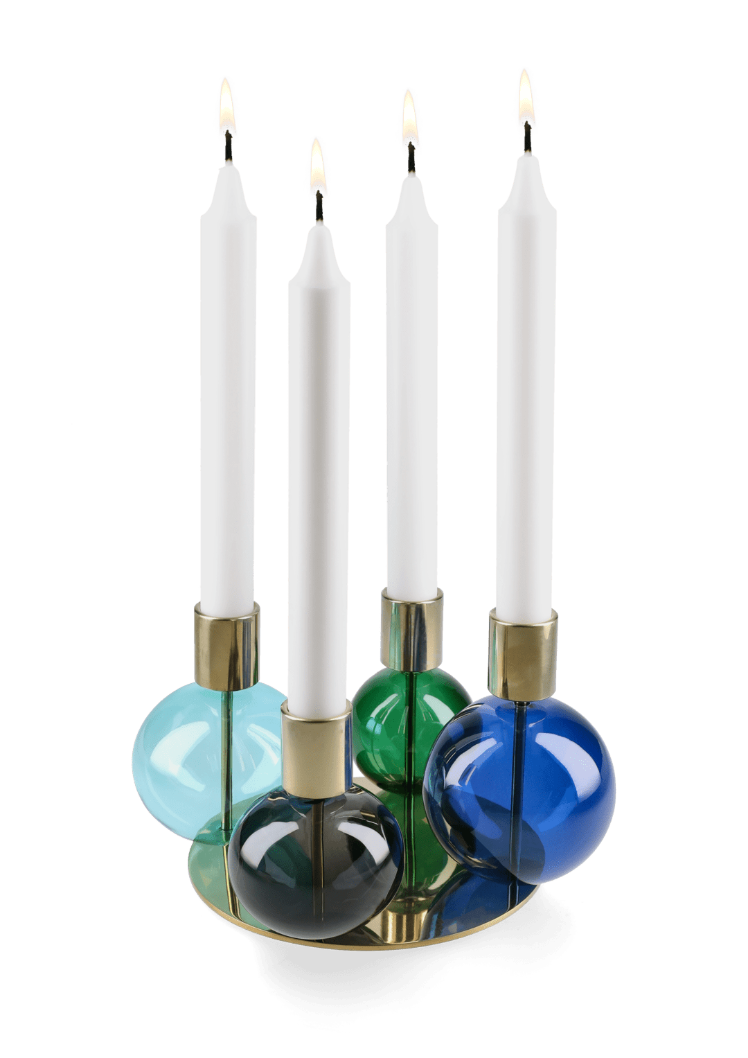 Bubble 4 -Armed Candle holder 17.5 cm Blue, Blue/Green