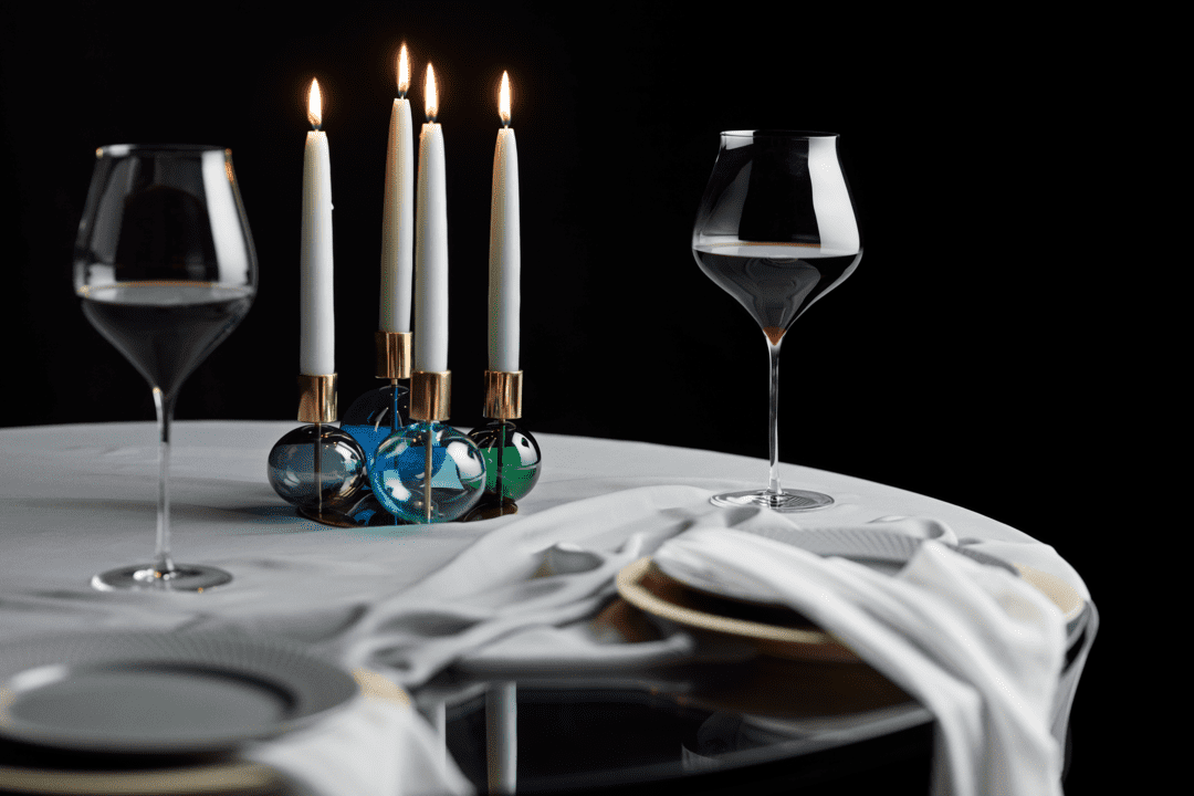 Bubble 4 -Armed Candle holder 17.5 cm Blue, Blue/Green