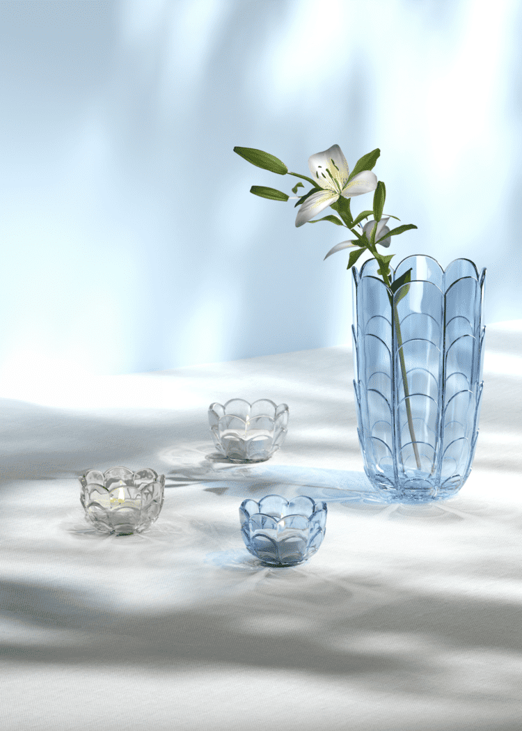 LILY Vase H19 cm - Blue Iris