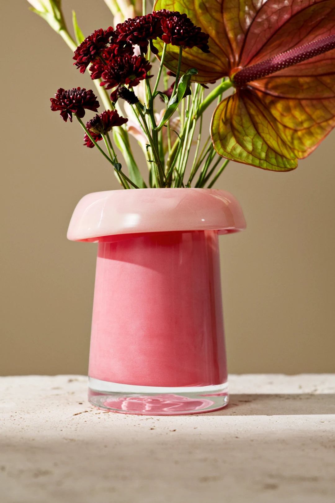 Soma Vase H16.5 cm / 6.3 in red coral peach