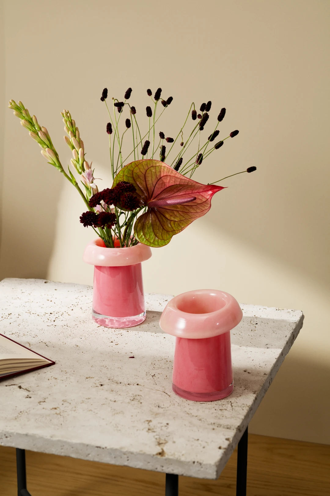 Soma Vase H16.5 cm / 6.3 in red coral peach