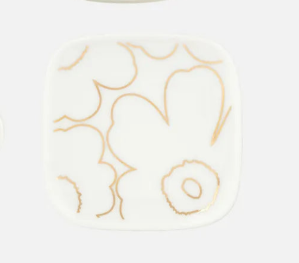Oiva / Piirto Unikko 10 x10 cm plate white gold