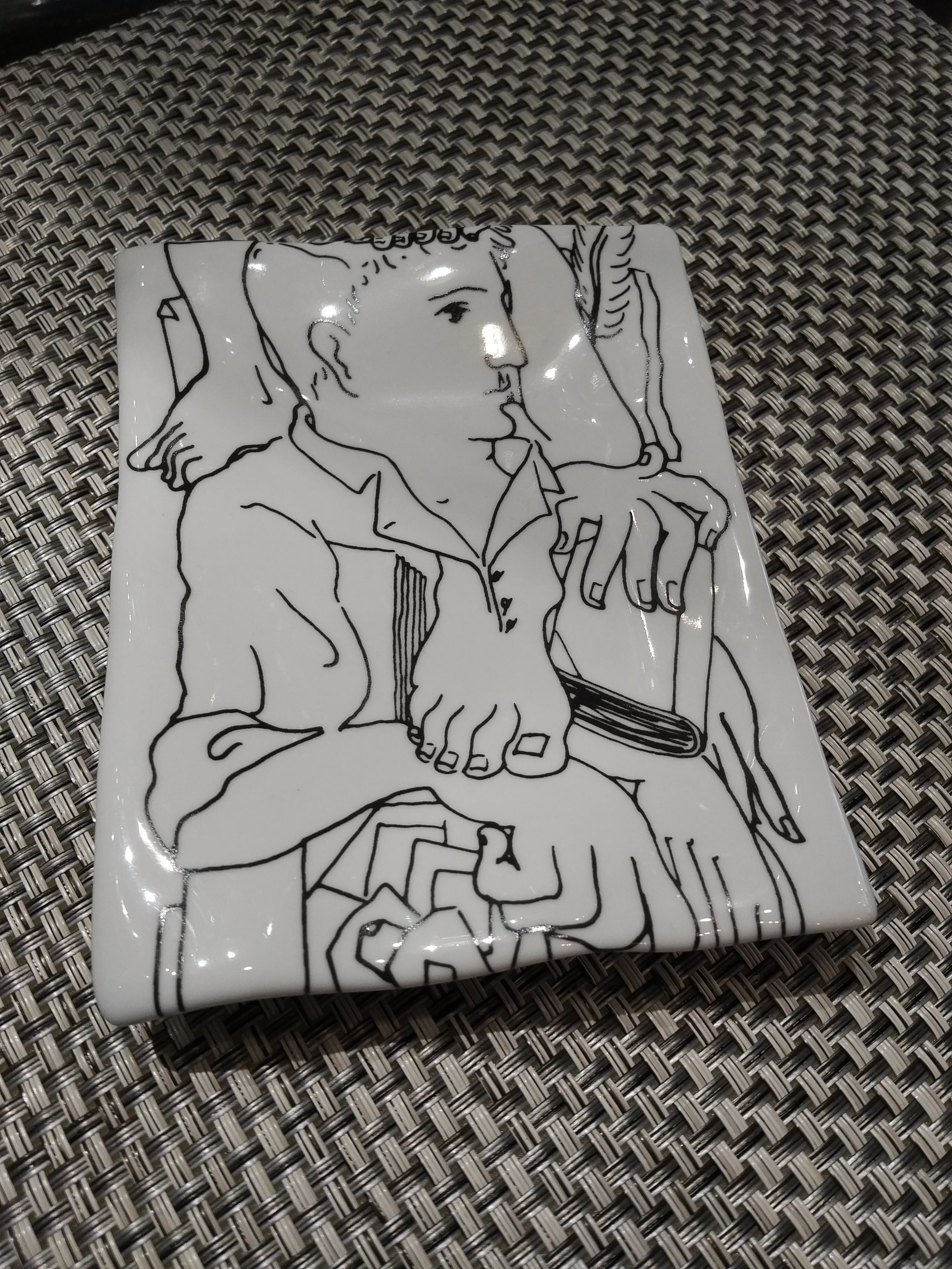 Fornasetti rectangular dish with piero self portrait