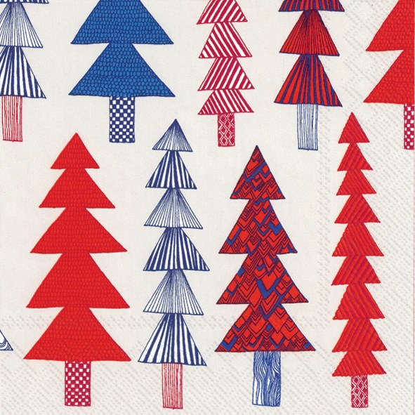 Marimekko paper napkins - Cocktail size KUUSIKOSSA red