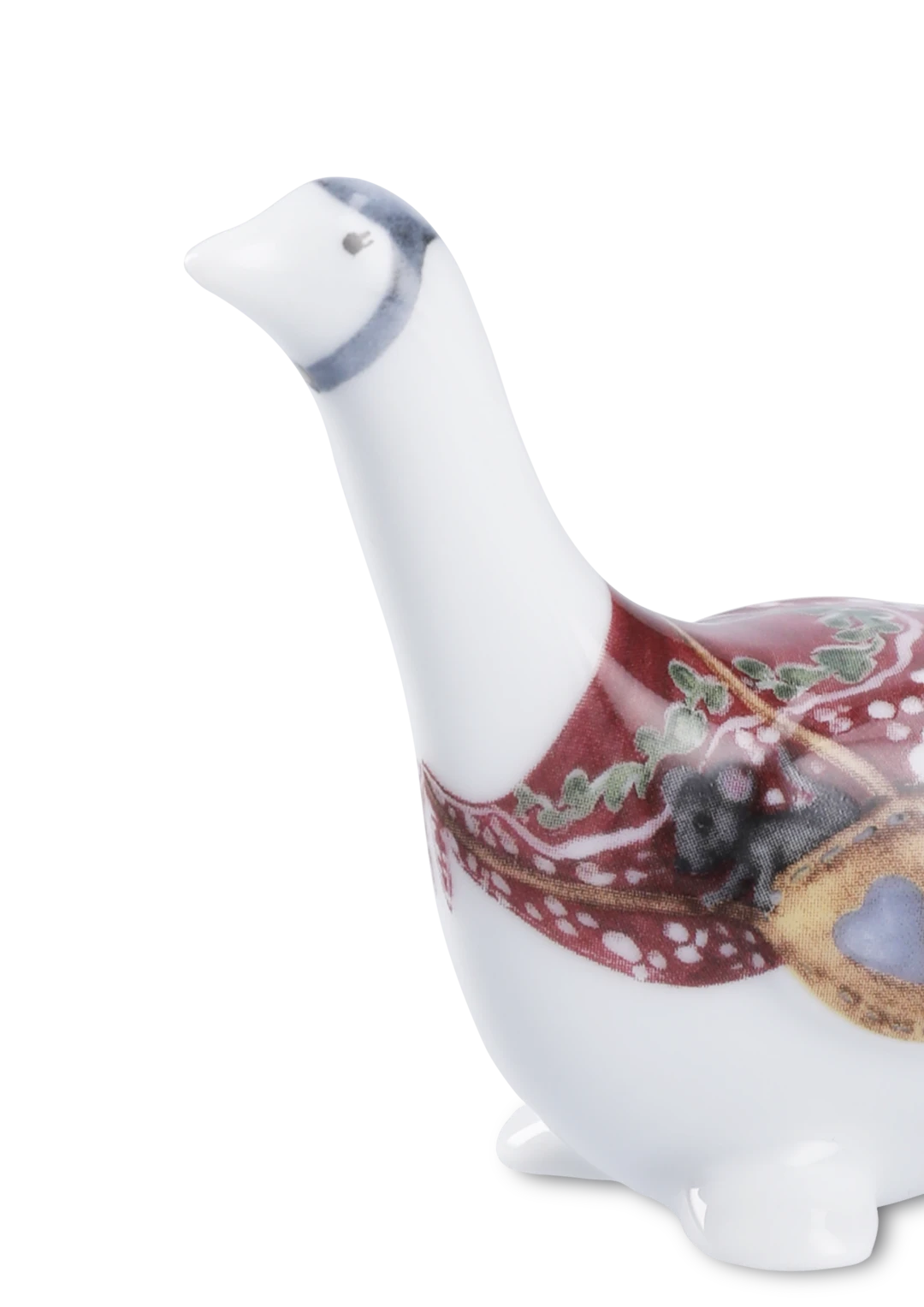 Hammershoi Christmas Goose H 8 cm / 3.1 in white w. deco