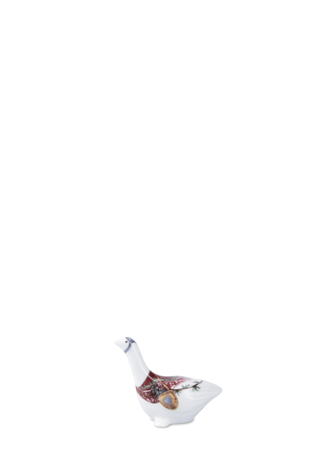 Hammershoi Christmas Goose H 8 cm / 3.1 in white w. deco