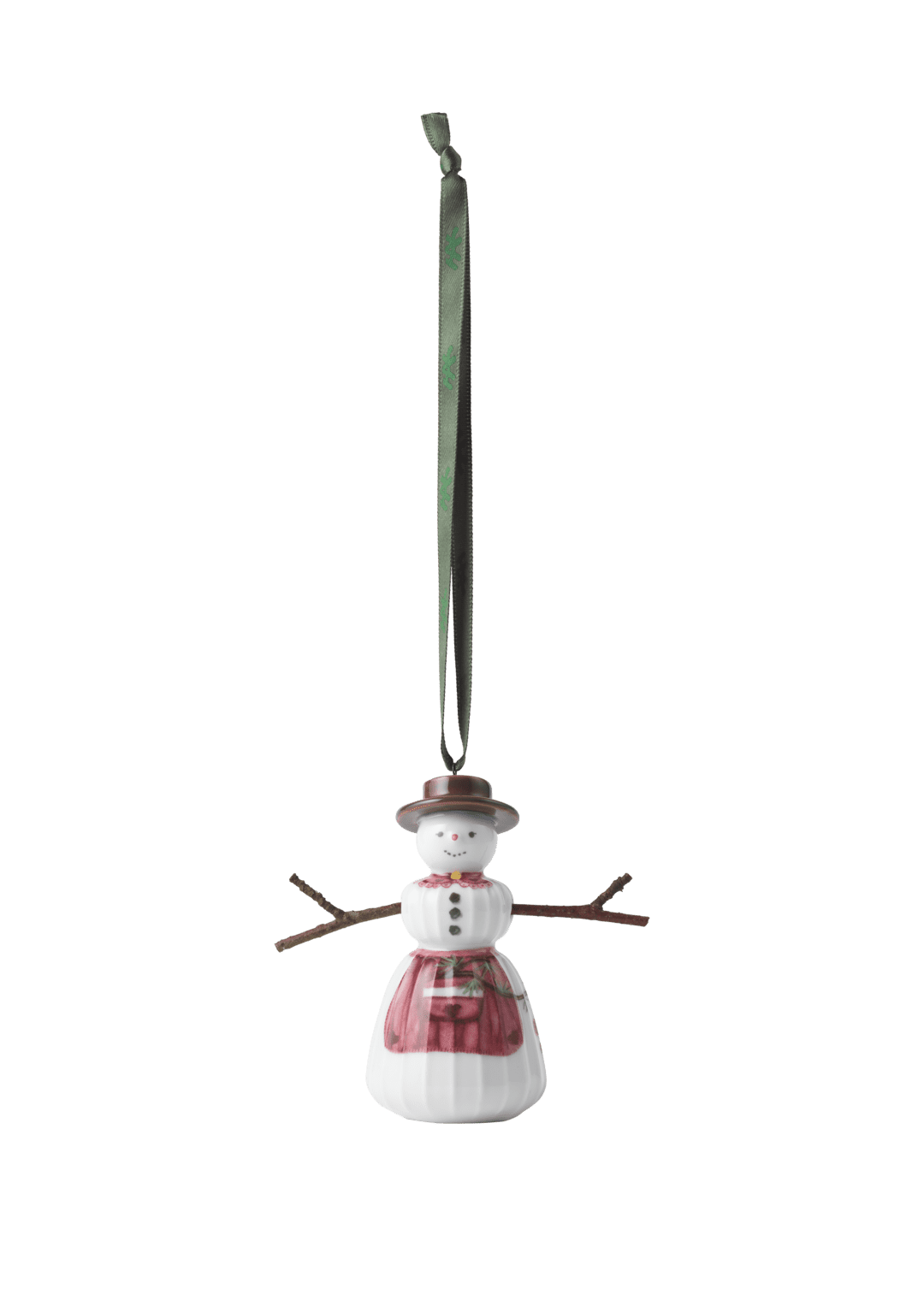 Hammershoi Christmas Snowwoman, Hanging H 3.5" White W. Deco