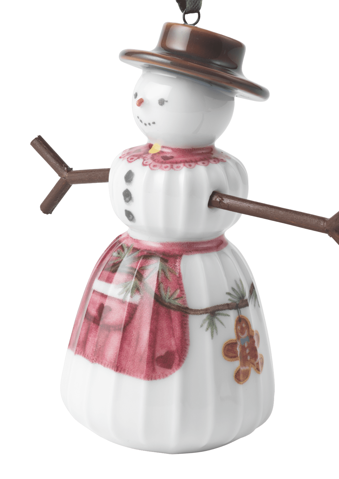 Hammershoi Christmas Snowwoman, Hanging H 3.5" White W. Deco