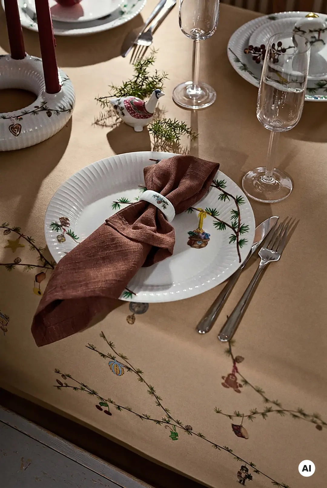 Hammershoi Christmas Plate 2026 Dia. 27 cm / 10.6 in white w. deco